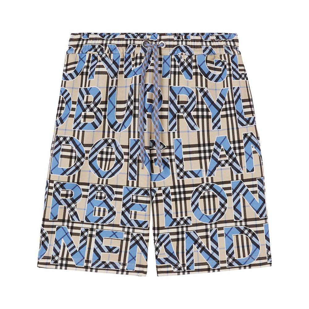 Burberry Vintage Check Logo Print Drawstring Shorts